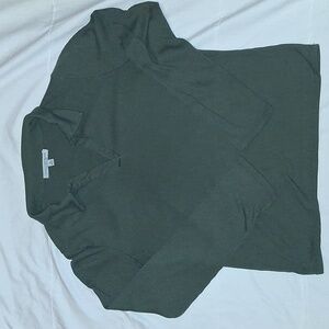 Green Ribbed Collared Shirt